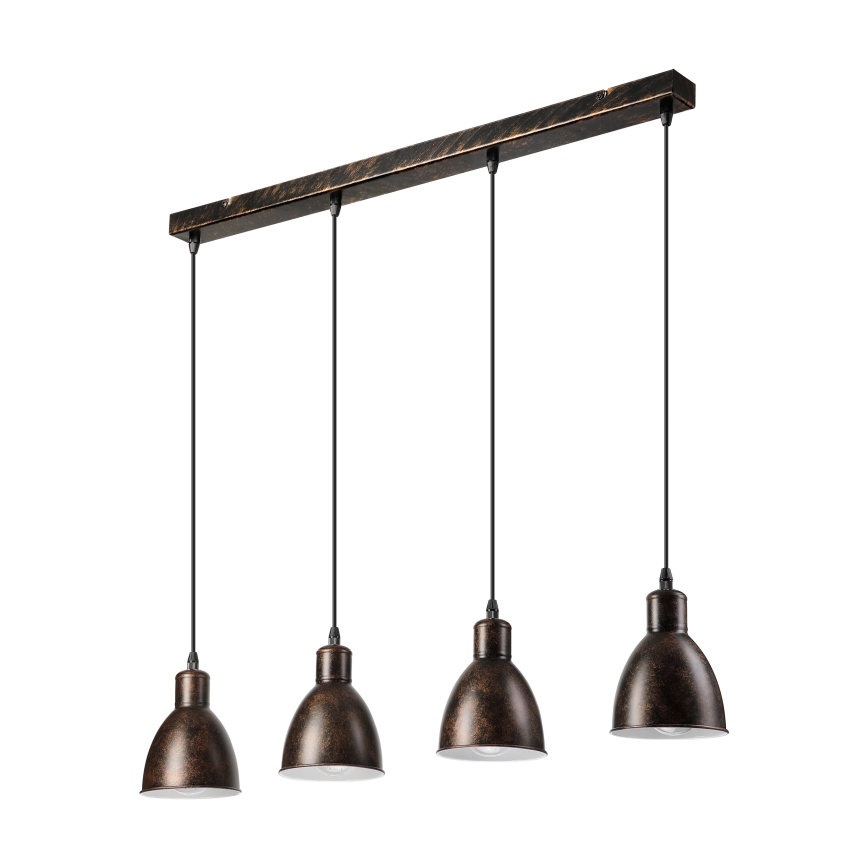 Brilagi - Lustre LED suspenso por cabo RIDDY 4xE27/60W/230V cobre/pátina