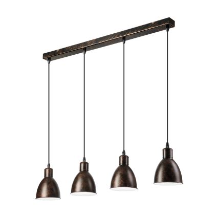 Brilagi - Lustre LED suspenso por cabo RIDDY 4xE27/60W/230V cobre/pátina