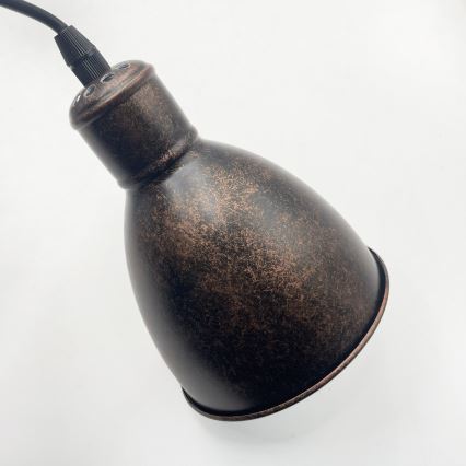 Brilagi - Lustre LED suspenso por cabo RIDDY 4xE27/60W/230V cobre/pátina