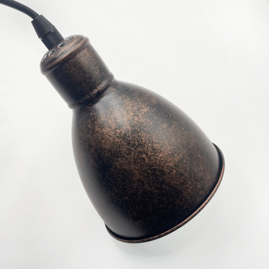 Brilagi - Lustre LED suspenso por cabo RIDDY 4xE27/60W/230V cobre/pátina