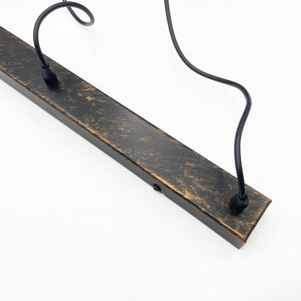 Brilagi - Lustre LED suspenso por cabo RIDDY 4xE27/60W/230V cobre/pátina