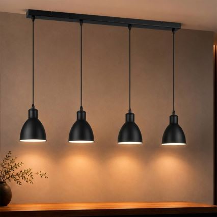 Brilagi - Lustre LED suspenso por cabo RIDDY 4xE27/60W/230V preto