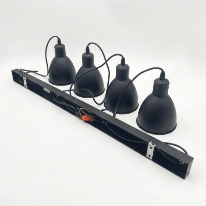 Brilagi - Lustre LED suspenso por cabo RIDDY 4xE27/60W/230V preto