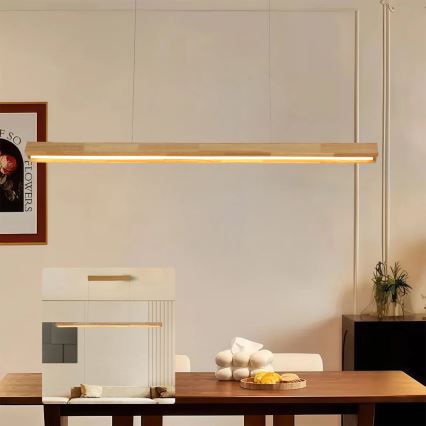 Brilagi - Lustre LED suspenso por cabo UMEA WOOD LED/30W/230V 120 cm, madeira