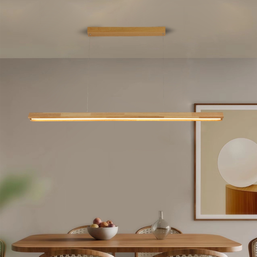 Brilagi - Lustre LED suspenso por cabo UMEA WOOD LED/30W/230V 120 cm, madeira