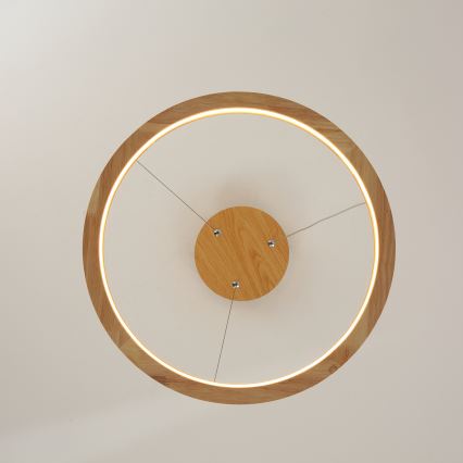 Brilagi - Lustre LED suspenso por cabo UMEA WOOD LED/30W/230V, diâmetro 40 cm, acabamento em madeira