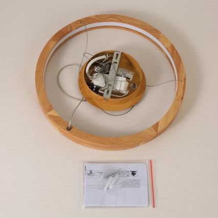 Brilagi - Lustre LED suspenso por cabo UMEA WOOD LED/30W/230V, diâmetro 40 cm, acabamento em madeira