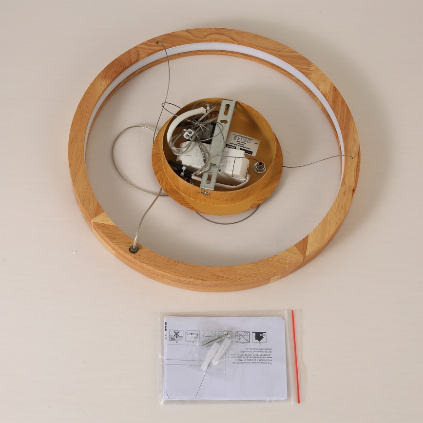 Brilagi - Lustre LED suspenso por cabo UMEA WOOD LED/30W/230V, diâmetro 40 cm, acabamento em madeira