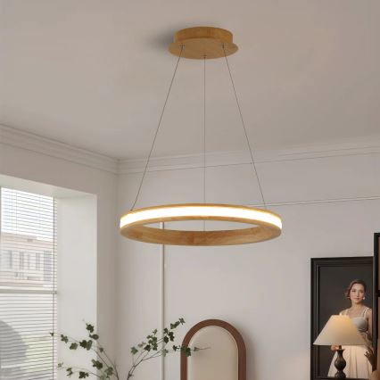 Brilagi - Lustre LED suspenso por cabo UMEA WOOD LED/30W/230V, Ø 40 cm, em madeira