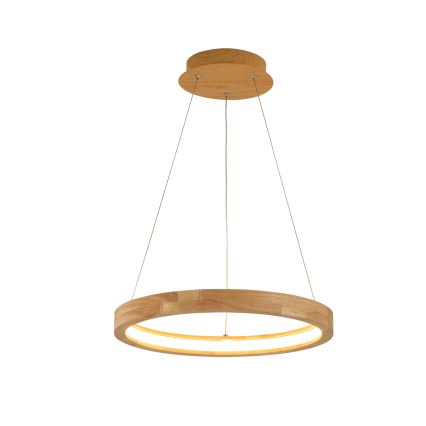 Brilagi - Lustre LED suspenso por cabo UMEA WOOD LED/30W/230V Ø 40 cm madeira de seringueira