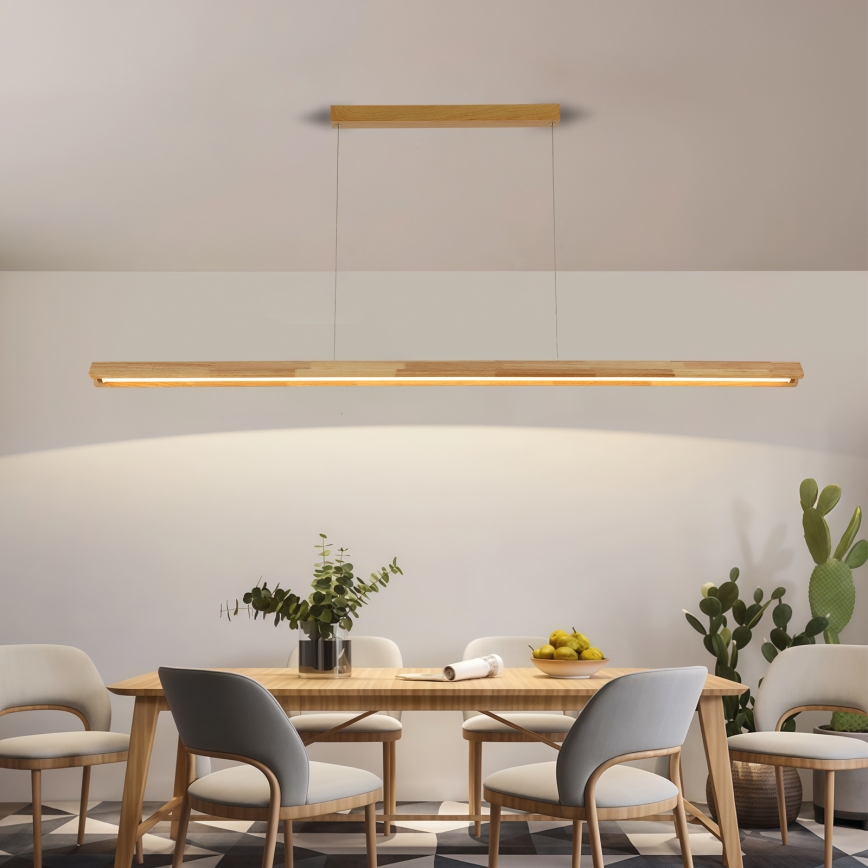 Brilagi - Lustre LED suspenso por cabo UMEA WOOD LED/40W/230V 150 cm em madeira