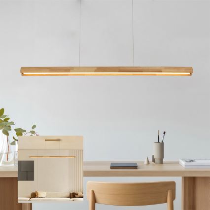 Brilagi - Lustre LED suspenso por cabo UMEA WOOD LED/40W/230V 150 cm em madeira
