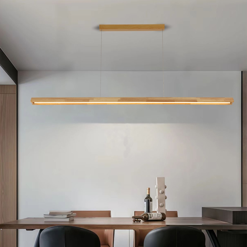 Brilagi - Lustre LED suspenso por cabo UMEA WOOD LED/40W/230V 150 cm em madeira