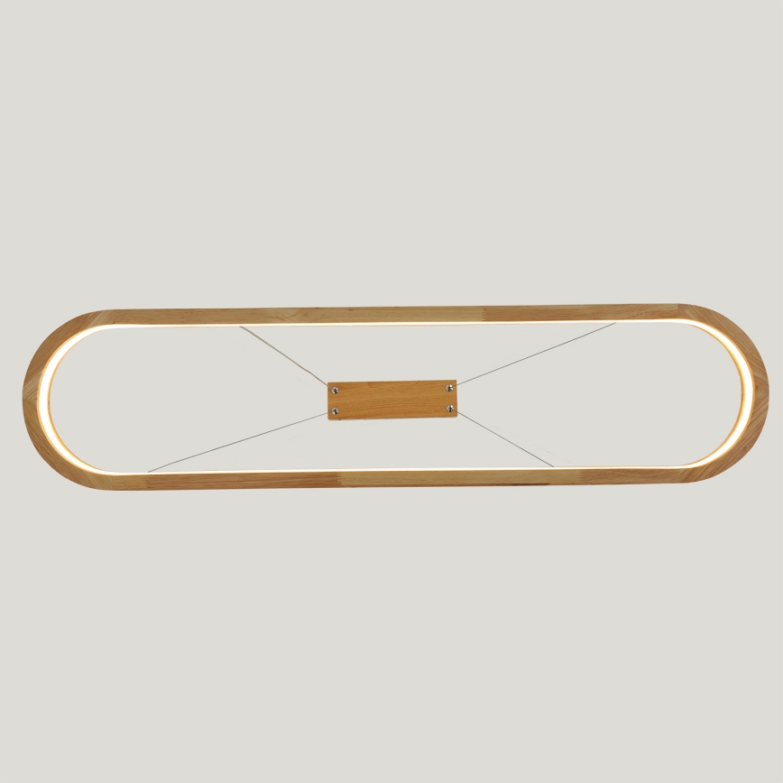 Brilagi - Lustre LED suspenso por cabo UMEA WOOD LED/40W/230V 90x22 cm madeira de seringueira