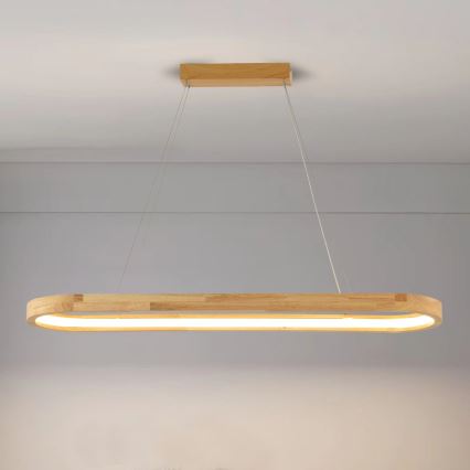 Brilagi - Lustre LED suspenso por cabo UMEA WOOD LED/40W/230V 90x22 cm madeira