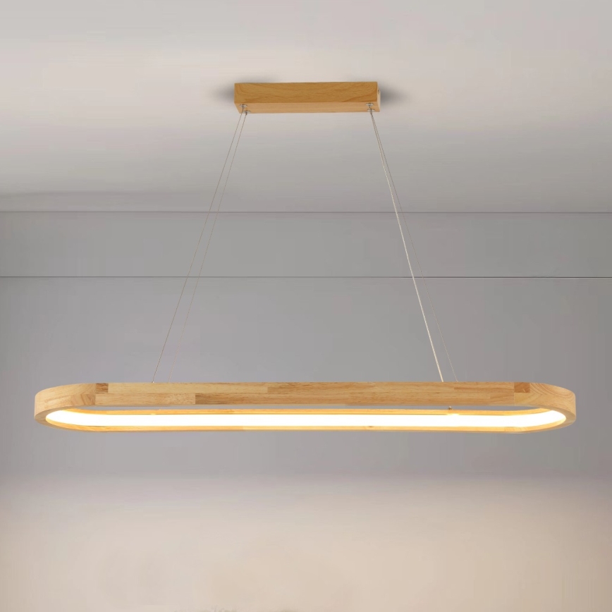 Brilagi - Lustre LED suspenso por cabo UMEA WOOD LED/40W/230V 90x22 cm madeira