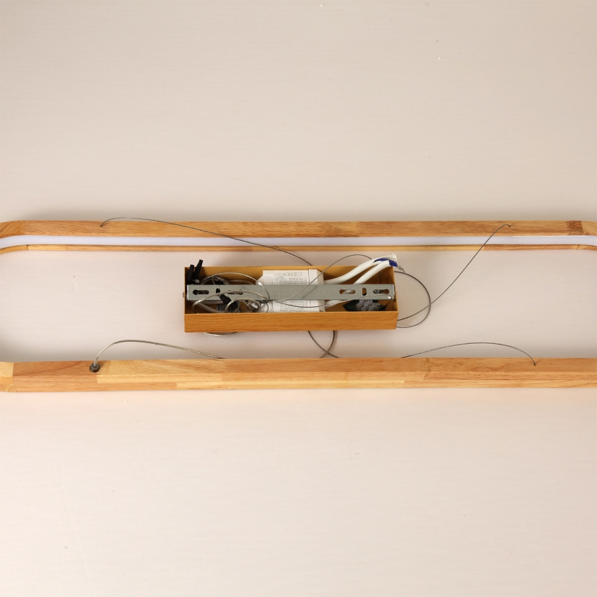 Brilagi - Lustre LED suspenso por cabo UMEA WOOD LED/40W/230V 90x22 cm madeira