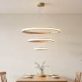Brilagi - Lustre LED suspenso por cabo UMEA WOOD LED/45W/230V, diâmetro 60 cm, em madeira de seringueira