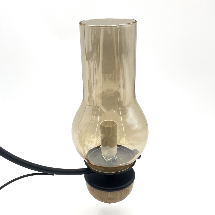 Brilagi - Lustre LED suspenso por corrente COTTAGE 3xE14/40W/230V carvalho/preto/bege fumado