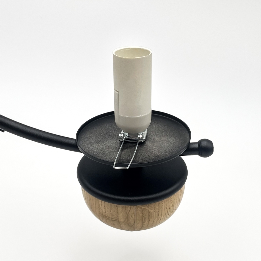 Brilagi - Lustre LED suspenso por corrente COTTAGE 3xE14/40W/230V carvalho/preto/bege fumado