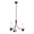 Brilagi - Lustre LED suspenso por corrente COTTAGE 3xE14/40W/230V faia/castanho/branco