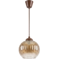 Brilagi - Lustre LED suspenso RETRO GLASS 1xE27/60W/230V Ø 18 cm castanho/castanho fumado