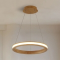 Brilagi - Lustre LED UMEA WOOD suspenso por cabo LED/30W/230V, diâmetro 40 cm, em madeira de seringueira