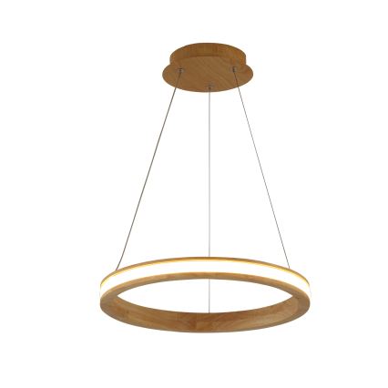 Brilagi - Lustre LED UMEA WOOD suspenso por cabo LED/30W/230V, diâmetro 40 cm, em madeira de seringueira