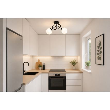 Brilagi - Lustre MILO de montagem superficial 2xE27/60W/230V preto
