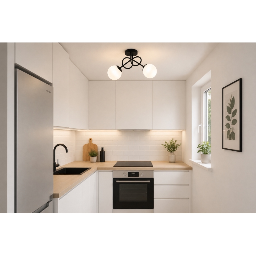 Brilagi - Lustre MILO de montagem superficial 2xE27/60W/230V preto