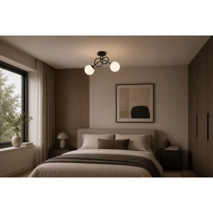 Brilagi - Lustre MILO de montagem superficial 2xE27/60W/230V preto
