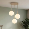 Brilagi - Lustre pendente com cabo 3xE27/60W/230V bege/dourado