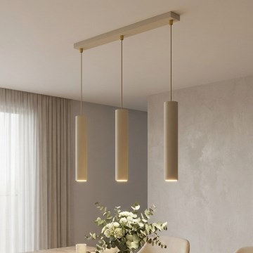 Brilagi - Lustre pendente com cabo 3xGU10/15W/230V bege/dourado