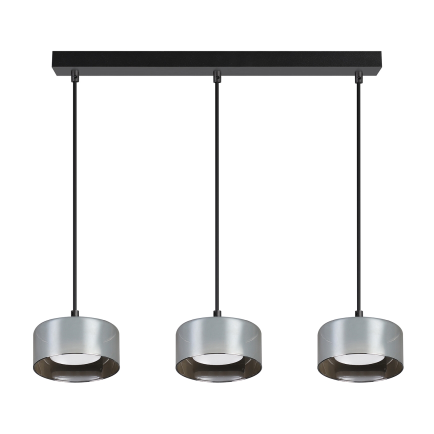 Brilagi - Lustre pendente com cabo AURA LUX 3xGX53/30W/230V preto/fumê