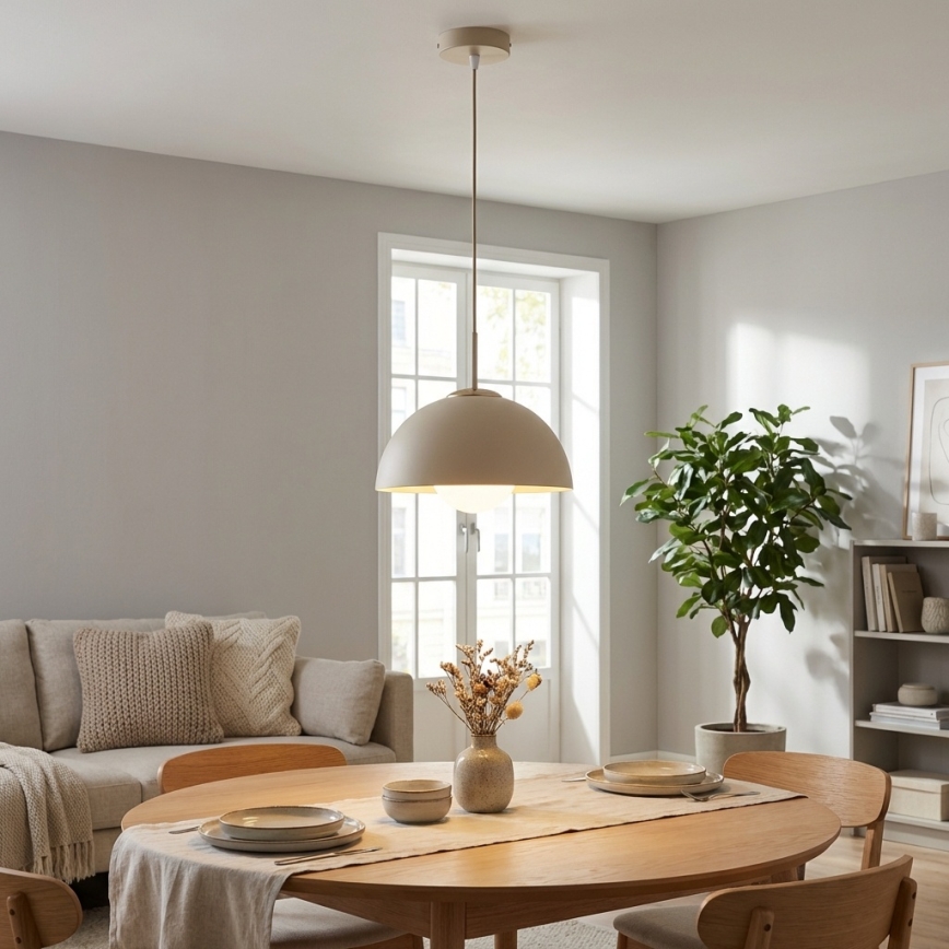 Brilagi - Lustre pendente com cabo, COSMO 1x E27/60W/230V, Ø 30 cm, bege/dourado