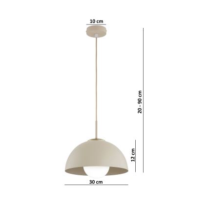 Brilagi - Lustre pendente com cabo, COSMO 1x E27/60W/230V, Ø 30 cm, bege/dourado