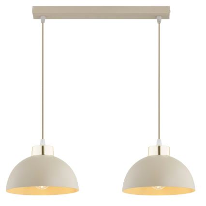 Brilagi - Lustre pendente com cabo MOON 2xE27/60W/230V bege/dourado