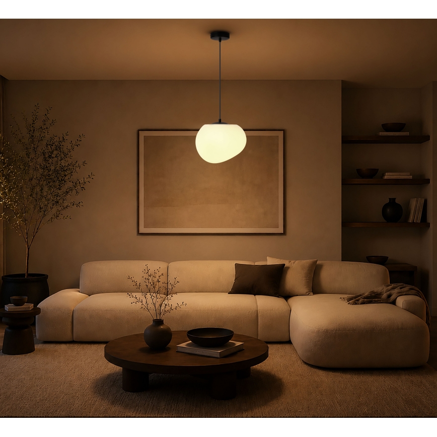 BRILAGI - Lustre pendente com cabo PEBBLES 1xE27/40W/230V Ø 25 cm preto