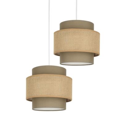 Brilagi - Lustre pendente com cabo RESNA 2xE27/60W/230V Ø 30 cm castanho/bege