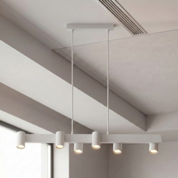 Brilagi - Lustre pendente com cabo SELE 6xGU10/30W/230V branco