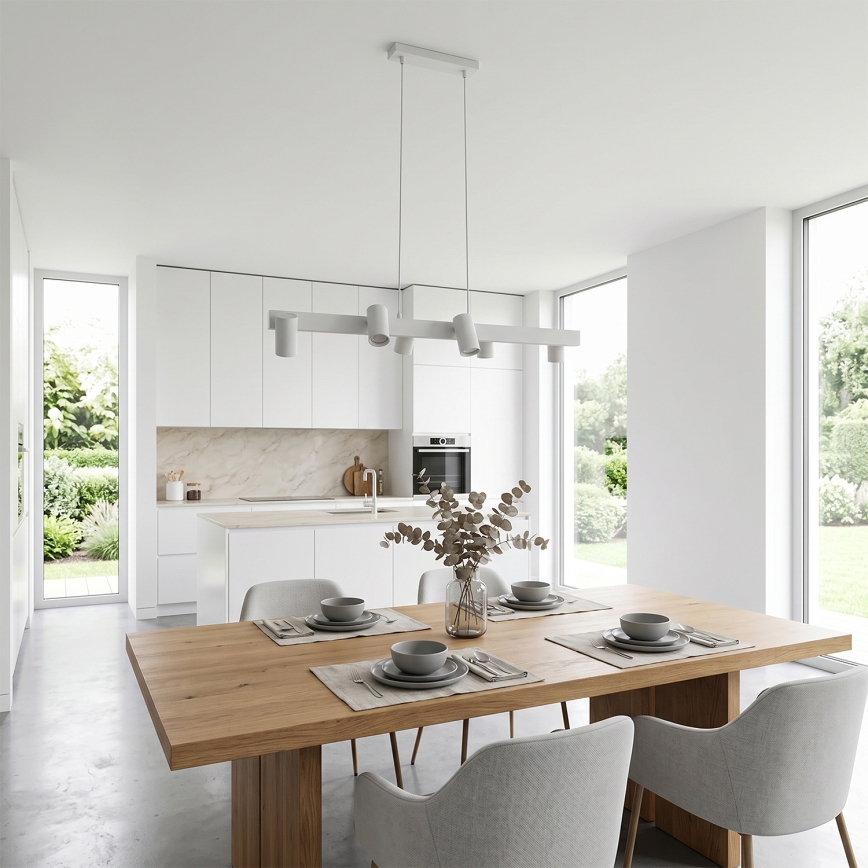 Brilagi - Lustre pendente com cabo SELE 6xGU10/30W/230V branco