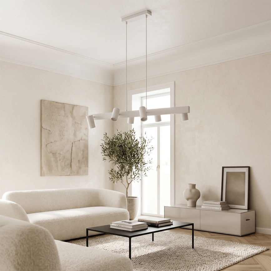 Brilagi - Lustre pendente com cabo SELE 6xGU10/30W/230V branco