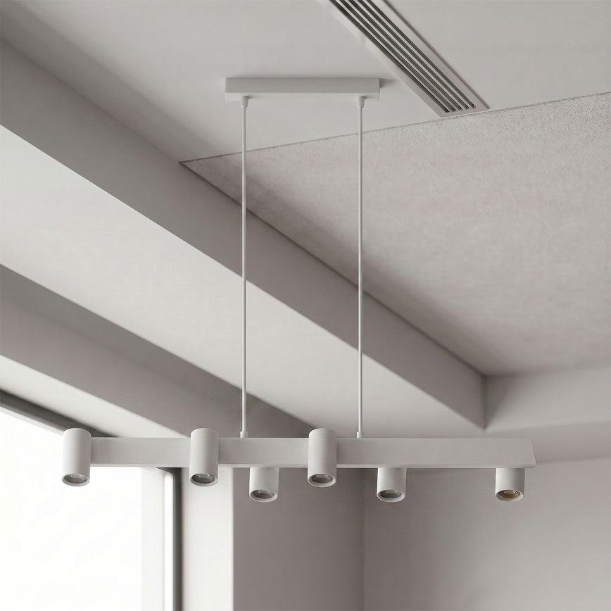 Brilagi - Lustre pendente com cabo SELE 6xGU10/30W/230V branco