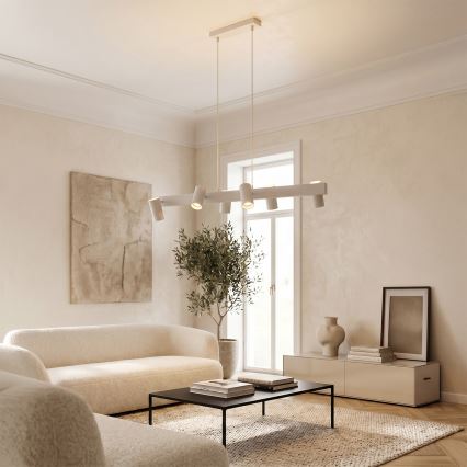 Brilagi - Lustre pendente com cabo SELE 6xGU10/30W/230V branco