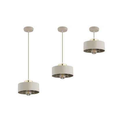 Brilagi - Lustre pendente com cabo SPRING 1xE27/60W/230V Ø 20 cm bege/dourado