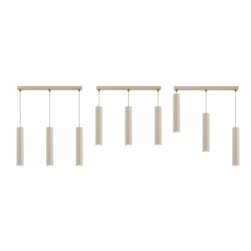 Brilagi - Lustre pendente com cabo TUBE 3xGU10/15W/230V bege/dourado