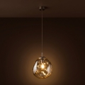 Brilagi - Lustre pendente com cabo VULCANO 1xE27/15W/230V Ø 25 cm bronze/bege fumê