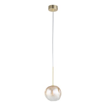 Brilagi - Lustre pendente com cabo VULCANO 1xG9/8W/230V dourado/bege fumê