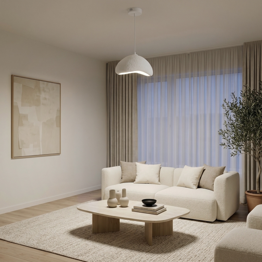 Brilagi - Lustre pendente com cabo WABI SABI 1xE27/40W/230V Ø 33 cm branco