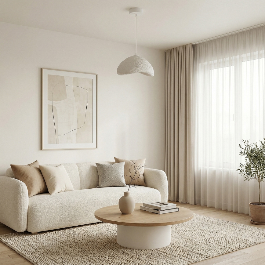 Brilagi - Lustre pendente com cabo WABI SABI 1xE27/40W/230V Ø 33 cm branco